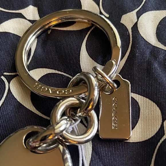 Coach Gold Heart Keychain with Logo Charm - Picture 3 of 4